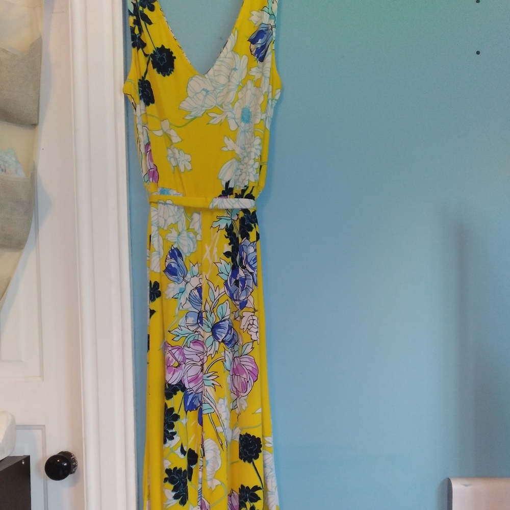 Bright yellow with flower detail jumpsuit